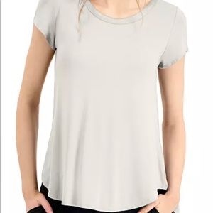 Alfani Satin-Trim High-Low T-Shirt
